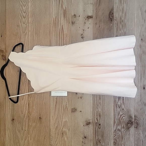 Weddington Way Size 2 One Shoulder Scalloped Champagne Dress Sample NWT - Picture 1 of 12